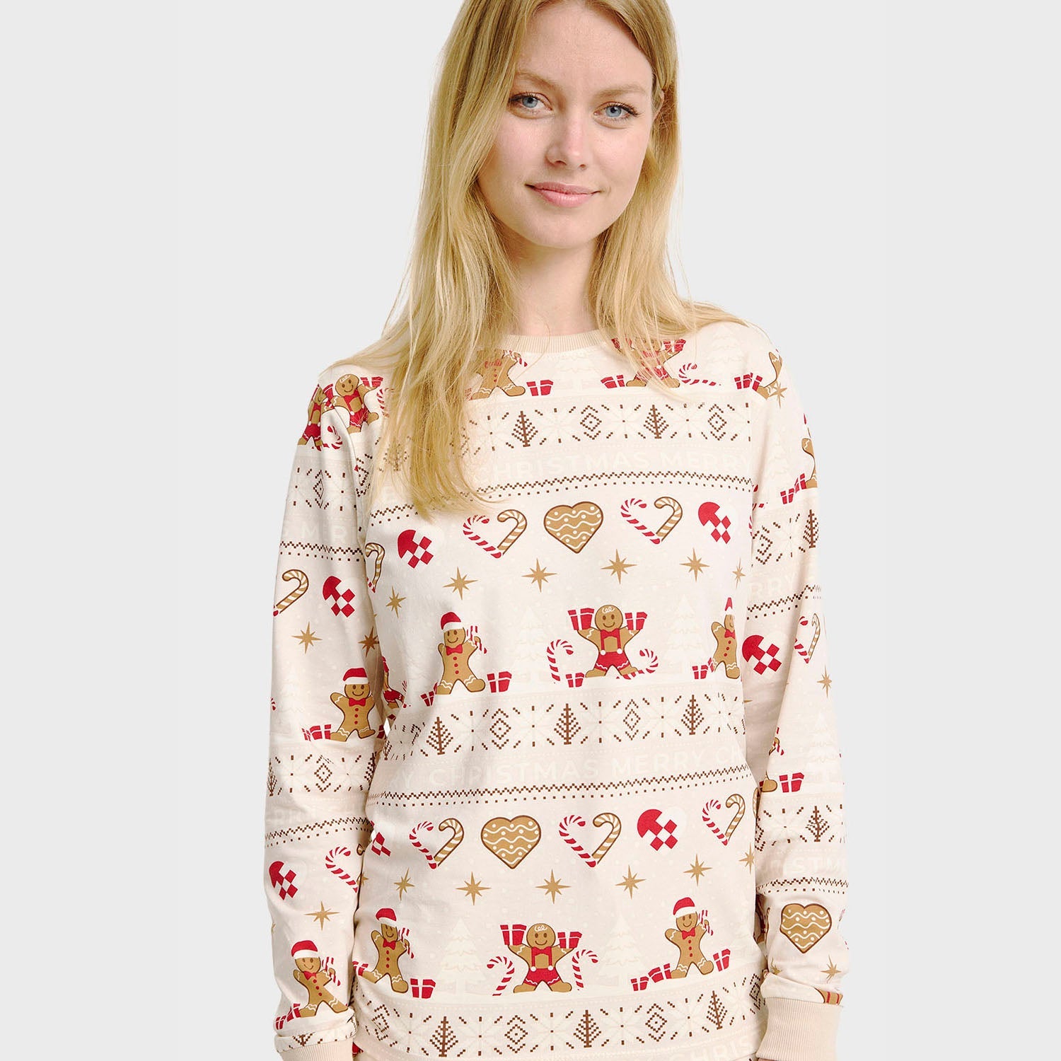 Joulukeksi Joulupyjama Beige – Naiset